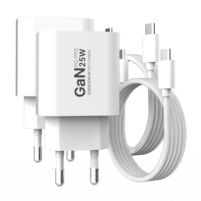 에센스웨어 25W PD PPS GaN C타입 충전기 + 60W C to C 1m 케이블 세트, 2세트